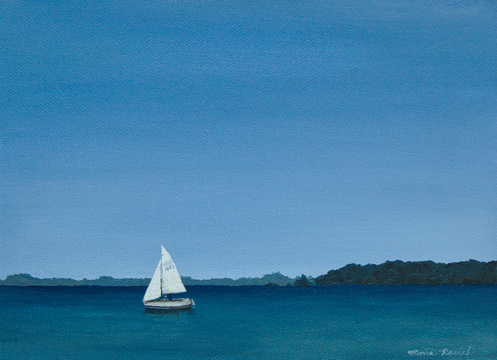 Painting of a small sailboat