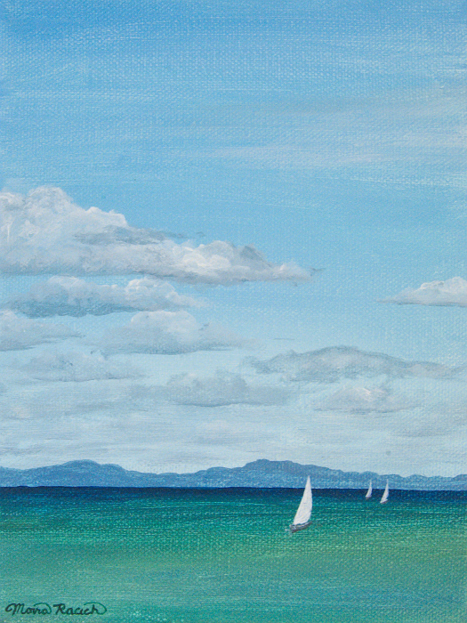 Painting of three sailboats