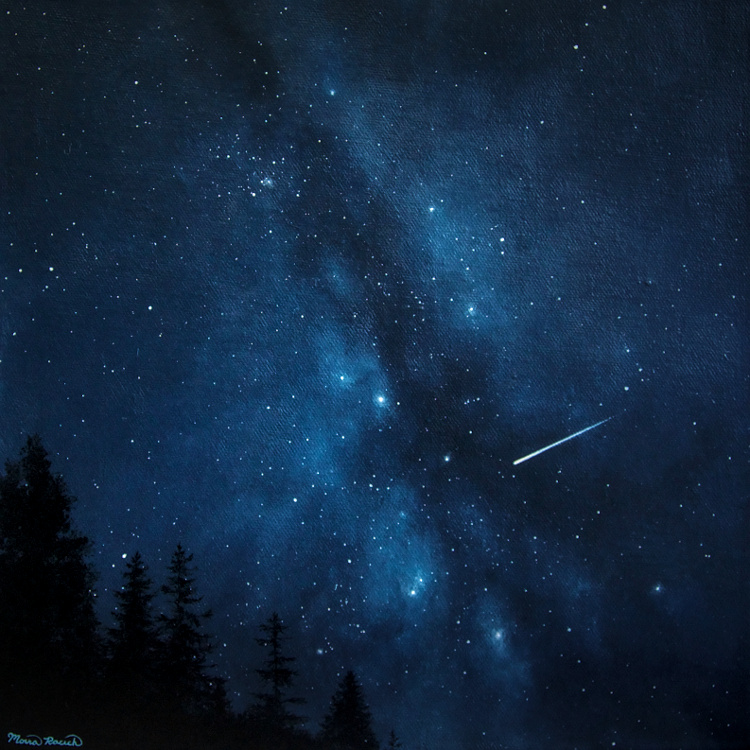 Painting of a shooting star